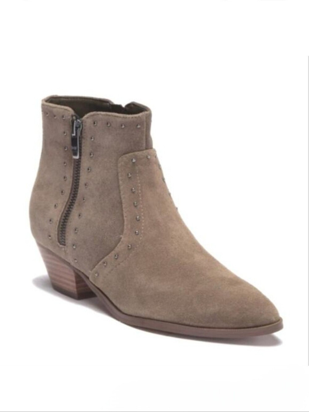 MARC FISHER Wanida Tan Suede Leather Studded Ankle Boots Western Fall Size 8.5
